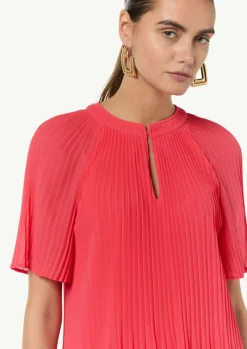 Chiffon-Kleid mit Plisseefalten-Comma New
