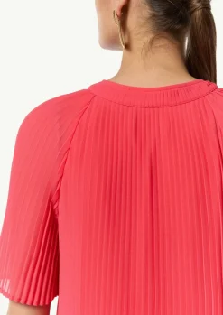 Chiffon-Kleid mit Plisseefalten-Comma New