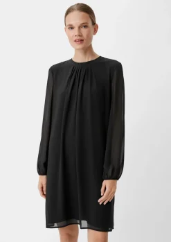 Chiffonkleid mit Plisseefalten-Comma Online