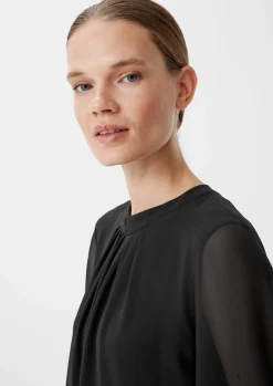 Chiffonkleid mit Plisseefalten-Comma Online