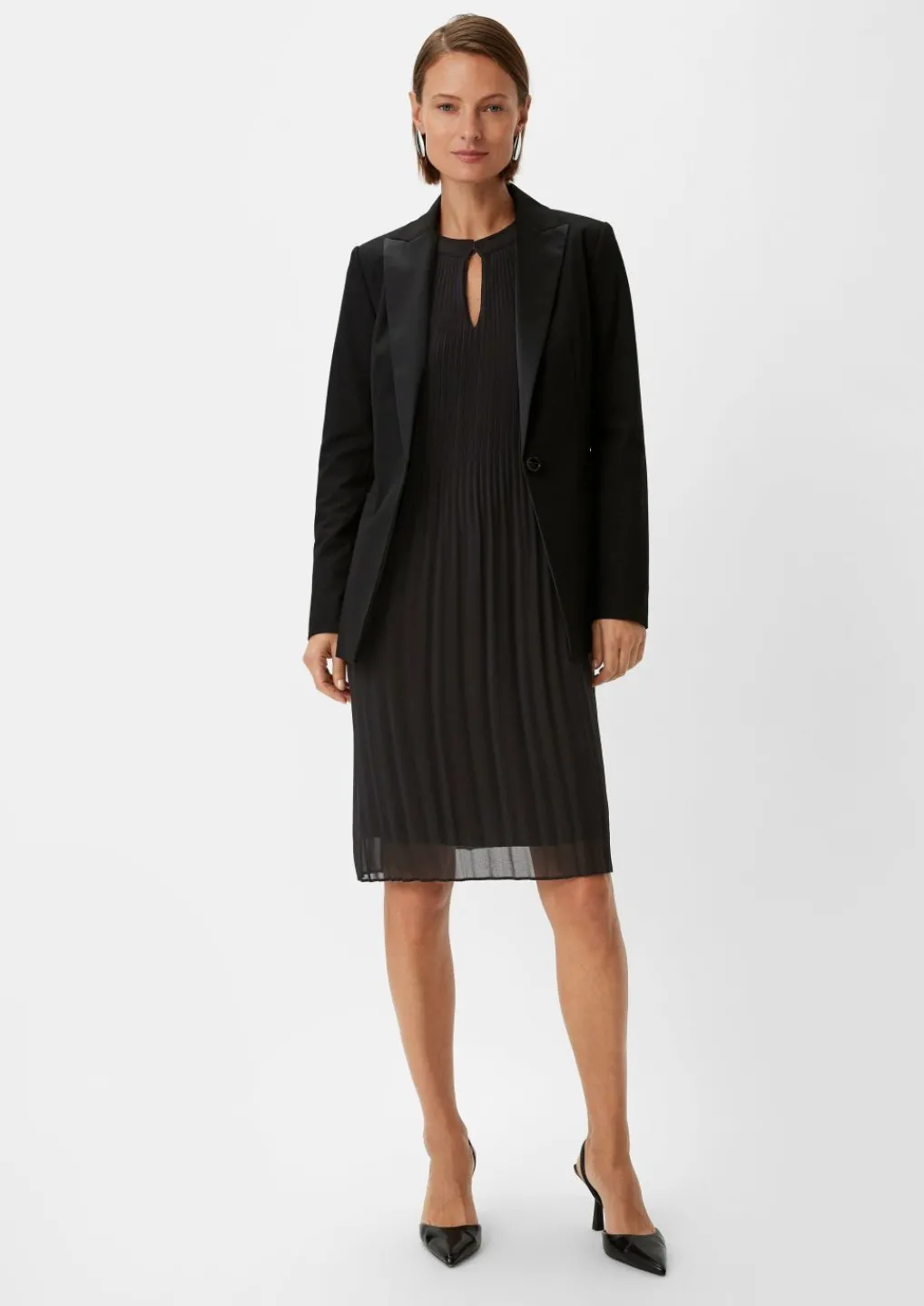 Chiffon-Kleid mit Plisseefalten-Comma Best