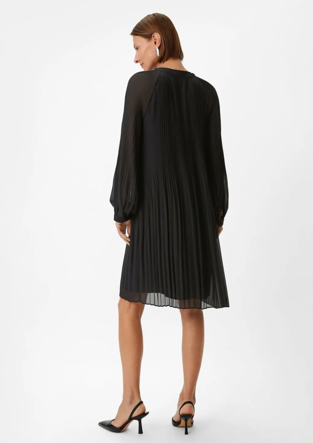 Chiffon-Kleid mit Plisseefalten-Comma Best