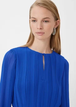 Chiffonkleid mit Plisséefalten-Comma Online