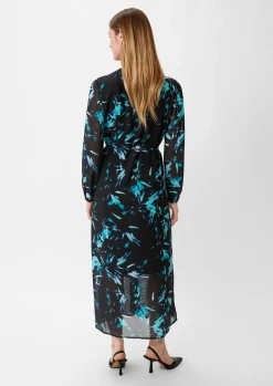 Chiffonkleid mit Stoffgürtel-Comma Sale