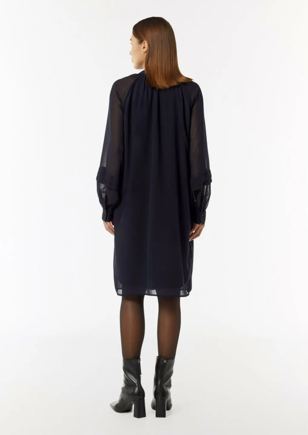 Chiffonkleid mit transparenten Ärmeln-Comma Discount
