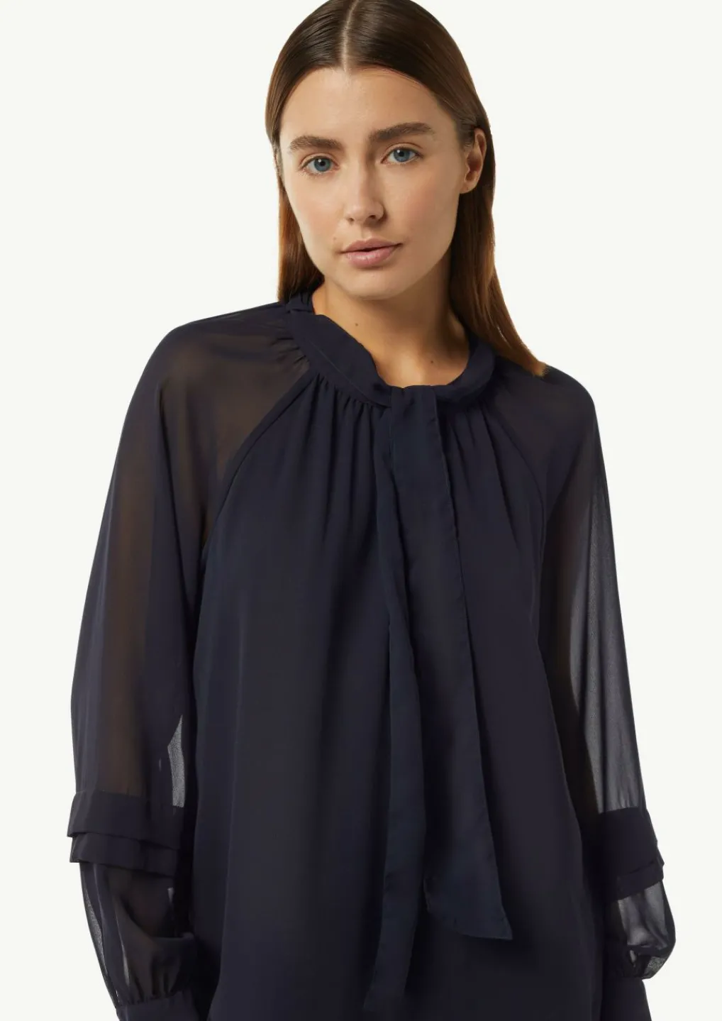 Chiffonkleid mit transparenten Ärmeln-Comma Discount