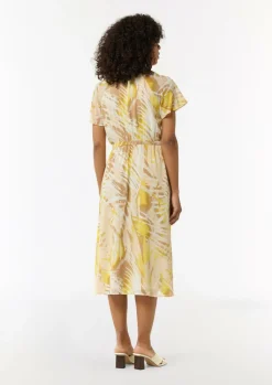 Chiffon-Kleid mit U-Boot-Ausschnitt und Raffung-Comma Outlet