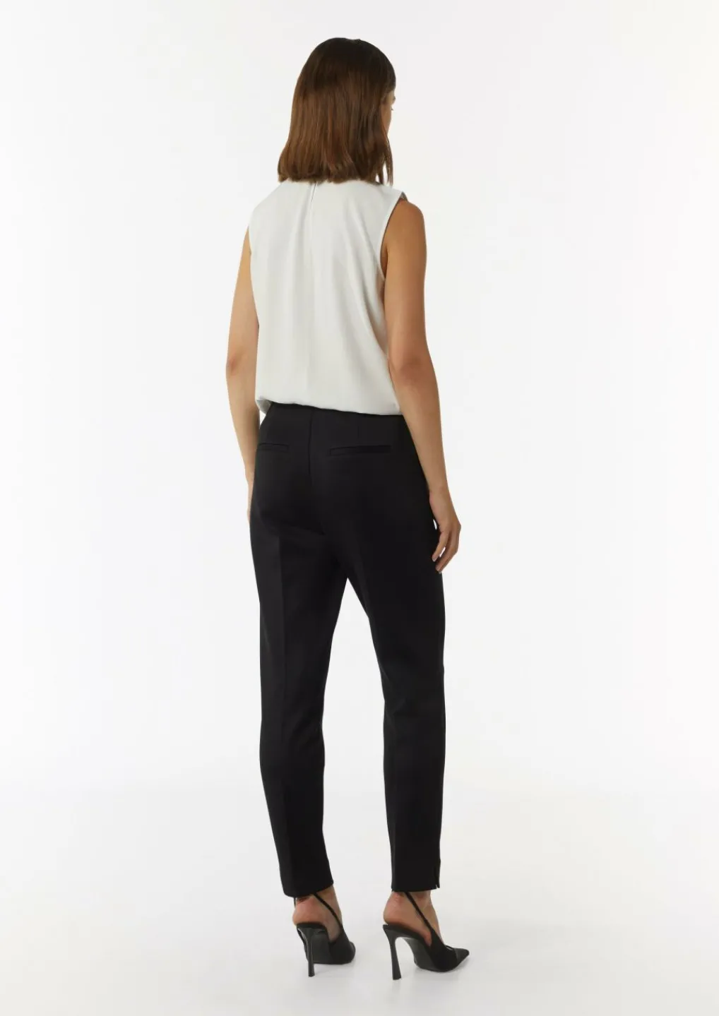 Cigarette-Pants aus Scuba mit elastischem Bund-Comma Clearance