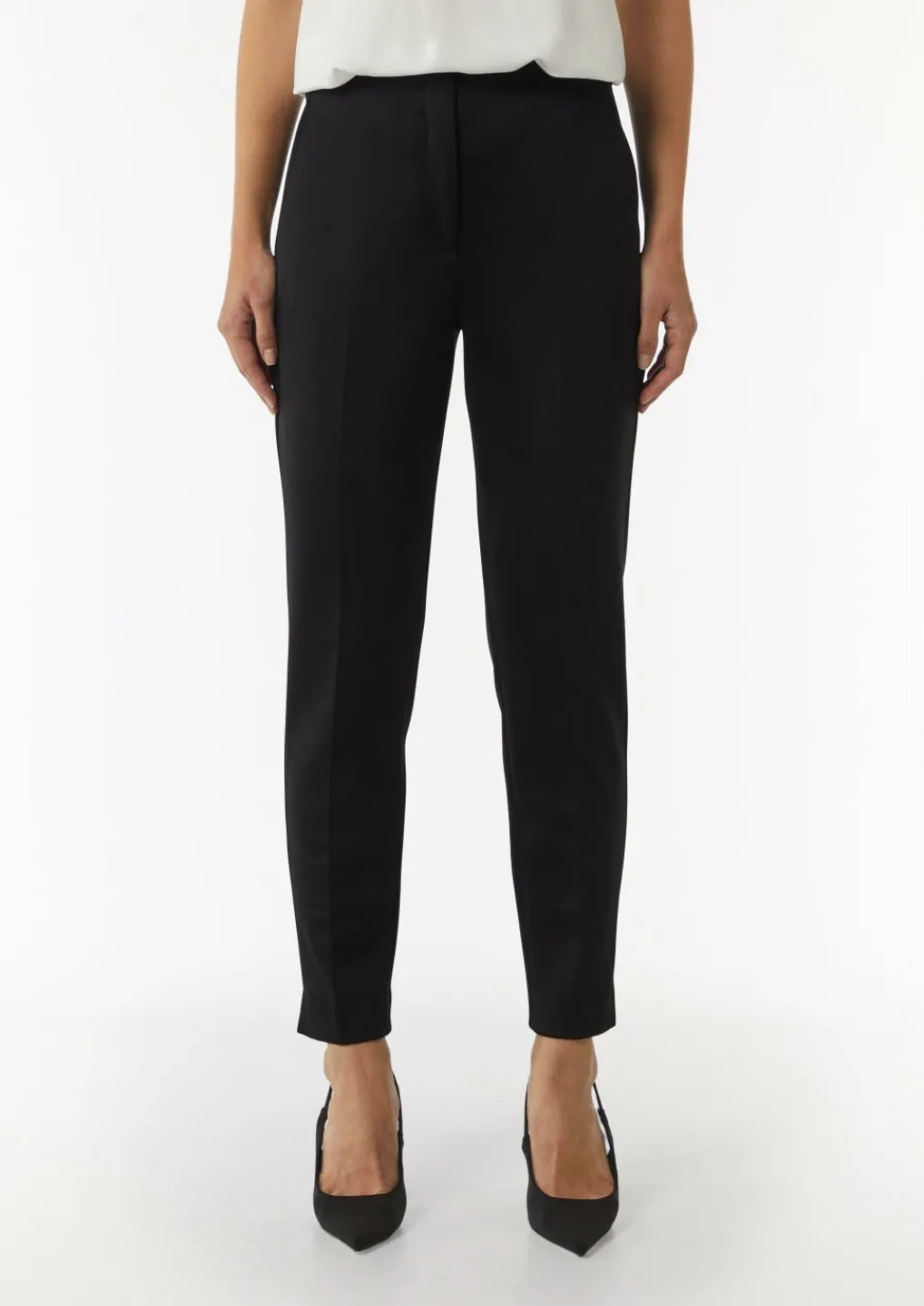Cigarette-Pants aus Scuba mit elastischem Bund-Comma Clearance