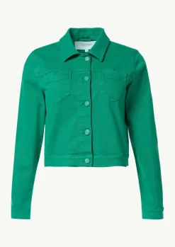 Cropped-Jacke aus elastischem Twill-Comma Discount