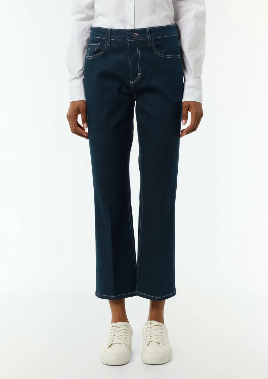 Cropped-Jeans mit Bügelfalte-Comma Best