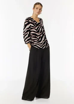 Crêpe-Bluse mit kurzen Ballonärmeln-Comma Hot
