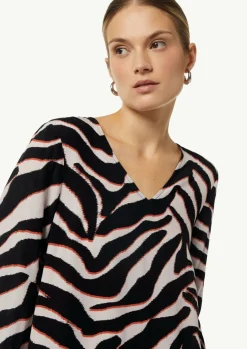 Crêpe-Bluse mit kurzen Ballonärmeln-Comma Hot