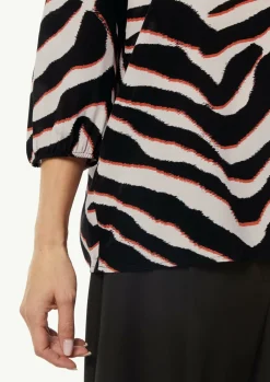 Crêpe-Bluse mit kurzen Ballonärmeln-Comma Hot