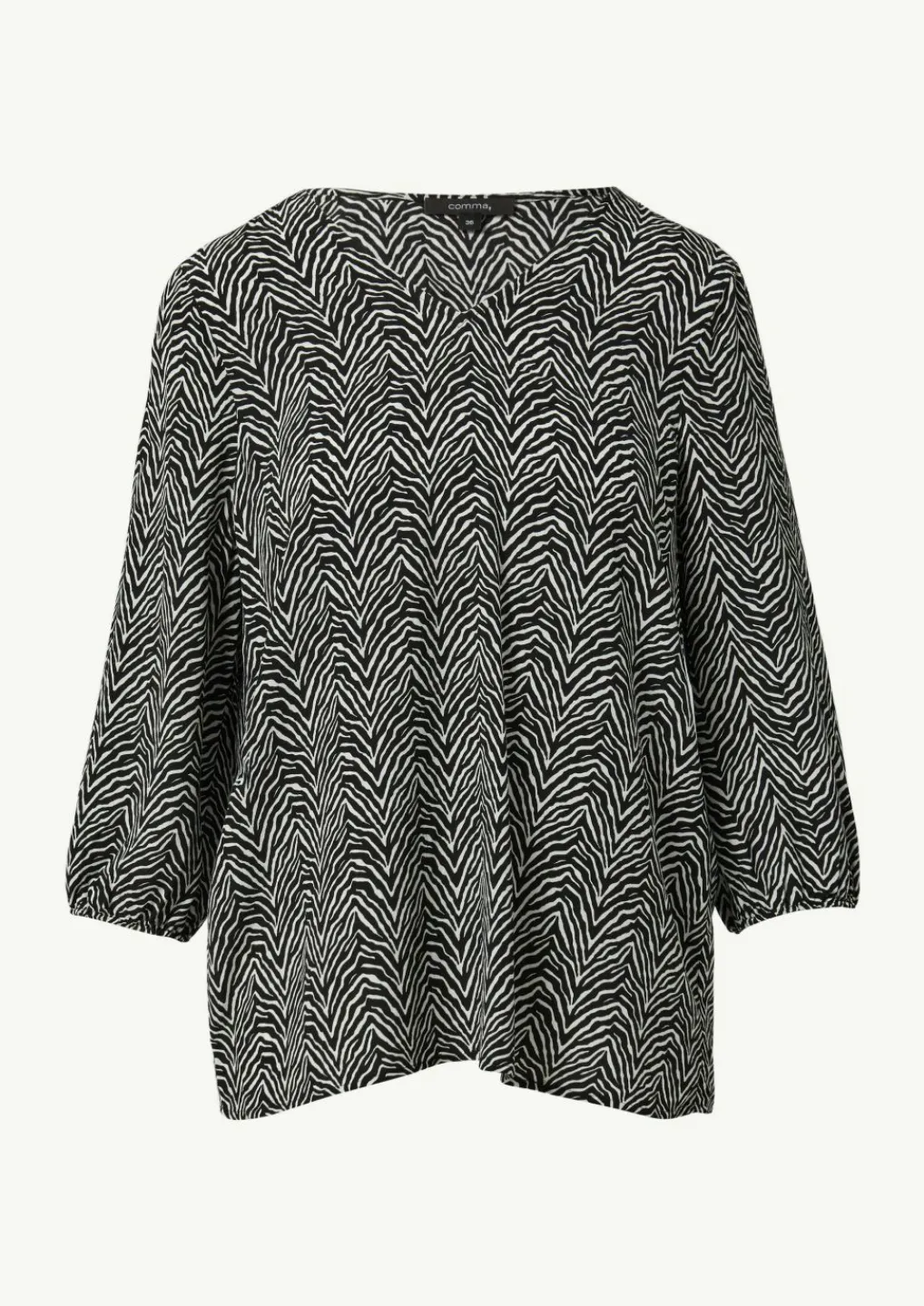 Crêpe-Bluse mit kurzen Ballonärmeln-Comma Discount