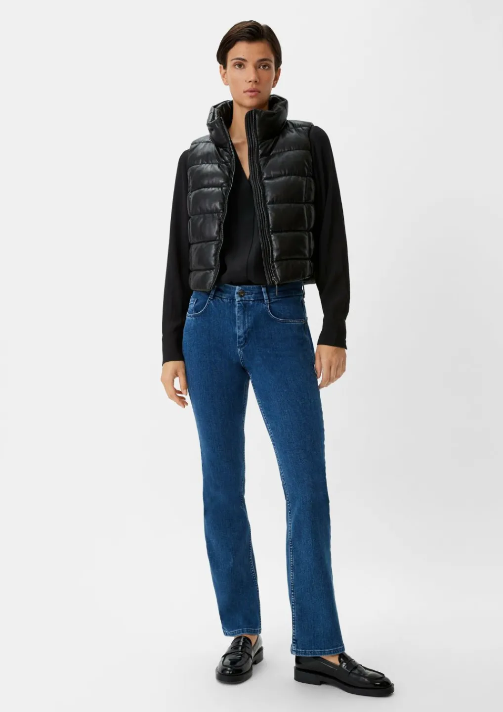 Crêpe-Bluse mit Plisseefalte-Comma Outlet