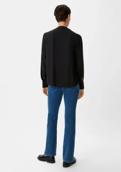 Crêpe-Bluse mit Plisseefalte-Comma Outlet