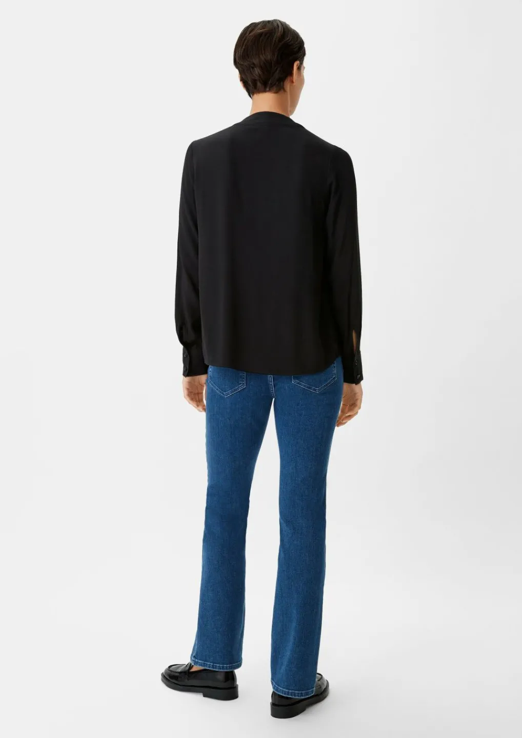 Crêpe-Bluse mit Plisseefalte-Comma Outlet