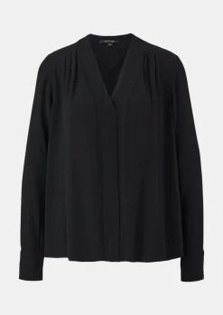 Crêpe-Bluse mit Plisseefalte-Comma Outlet