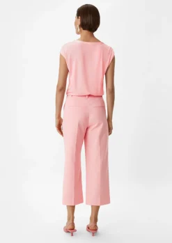 Crêpe-Bluse mit Satin-Detail-Comma Fashion