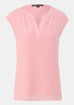 Crêpe-Bluse mit Satin-Detail-Comma Fashion
