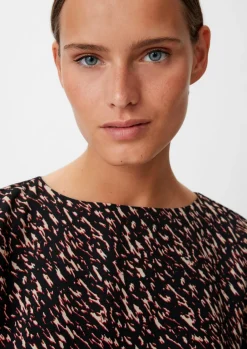 Crêpe-Kleid mit Allover-Print-Comma Online