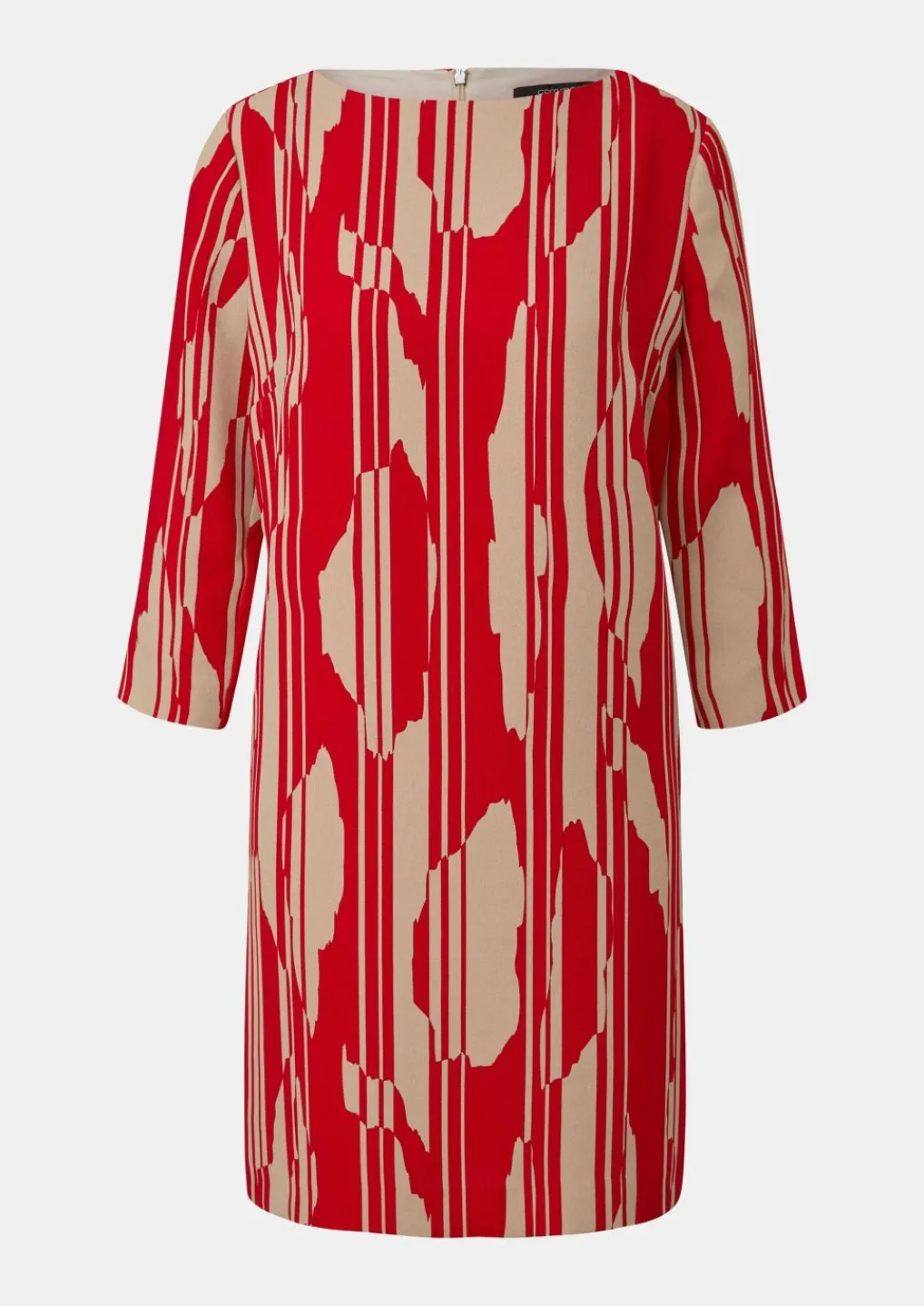 Crêpe-Kleid mit Allover-Print-Comma Outlet