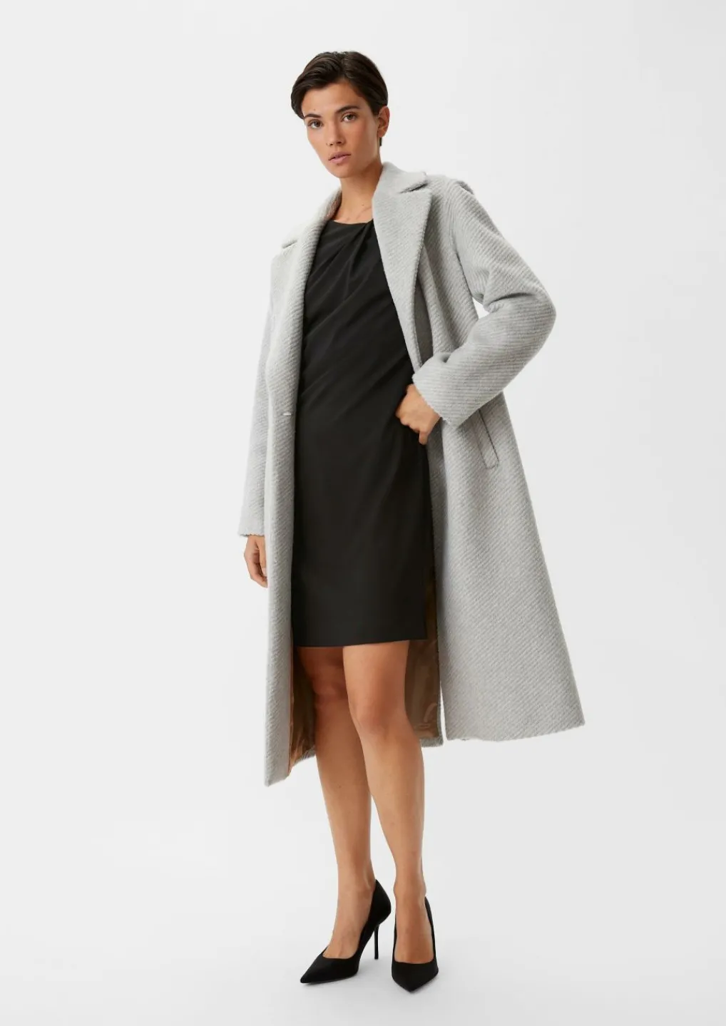 Crêpe-Kleid mit Knotendetail-Comma Online