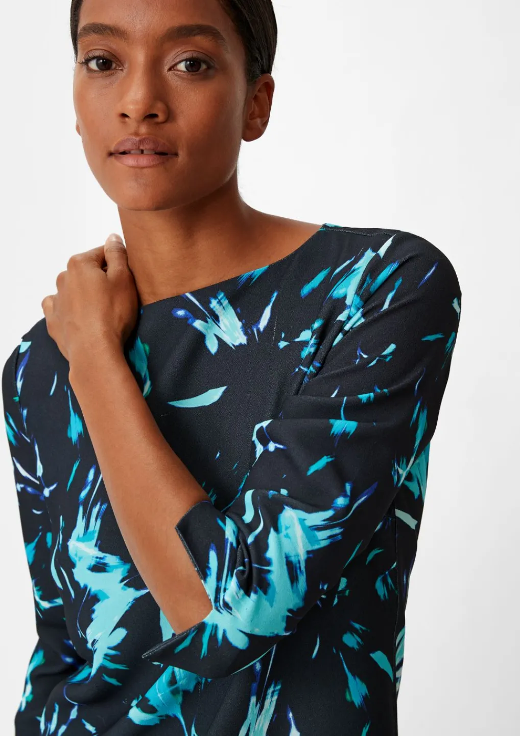 Crêpe-Kleid mit 3/4-Ärmeln-Comma Best
