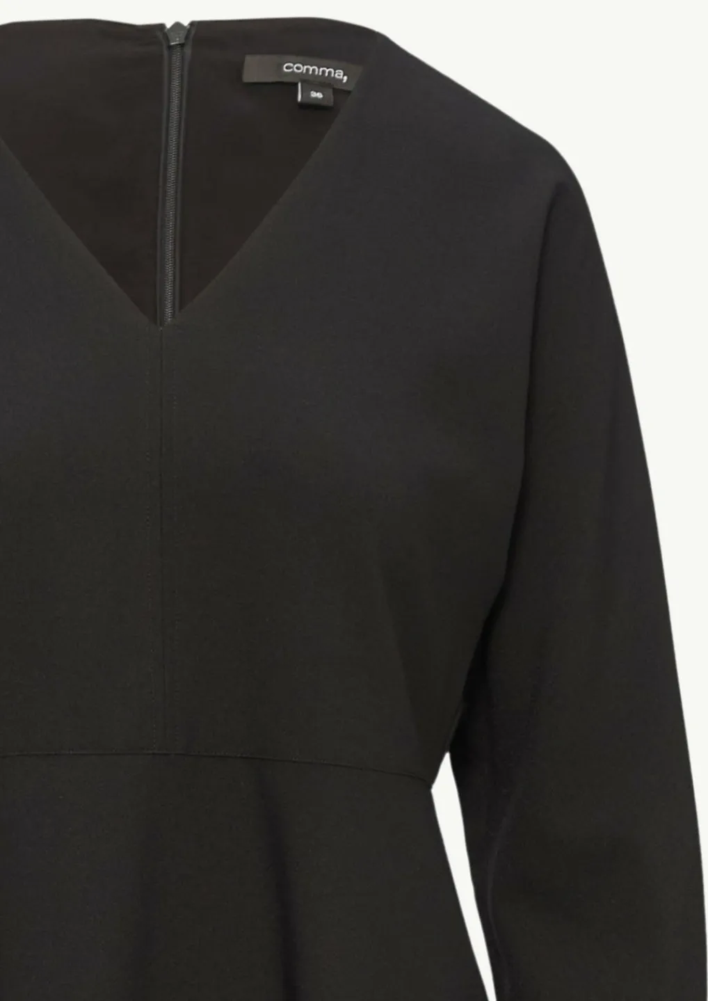 Crêpe-Kleid mit V-Ausschnitt-Comma Outlet