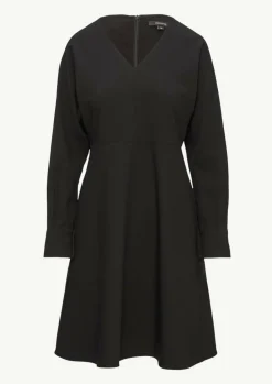 Crêpe-Kleid mit V-Ausschnitt-Comma Outlet