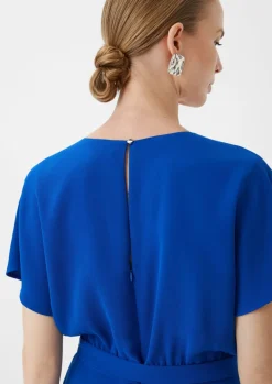 Crêpe-Overall mit ausgestelltem Bein-Comma Discount