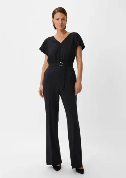 Crêpe-Overall mit Flared Leg-Comma Online