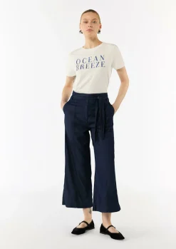 Culotte aus Lyocellmix mit Bindegürtel-Comma Best