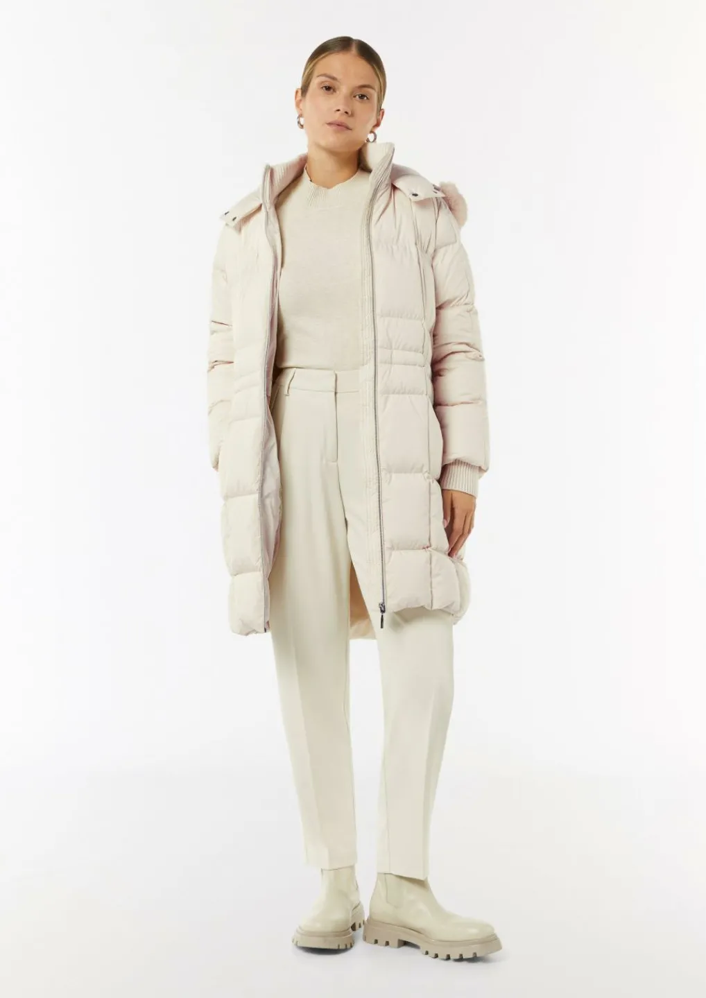 Daunenparka mit abnehmbarem Kunstfell-Comma Sale