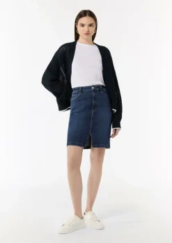 Denimrock mit vorderseitigem Schlitz-Comma Sale