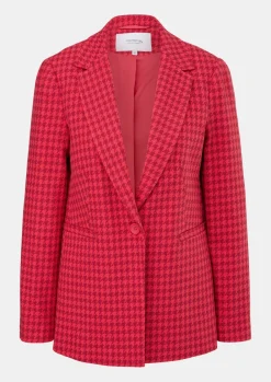 Dobby-Blazer mit Hahnentritt-Muster-Comma Best