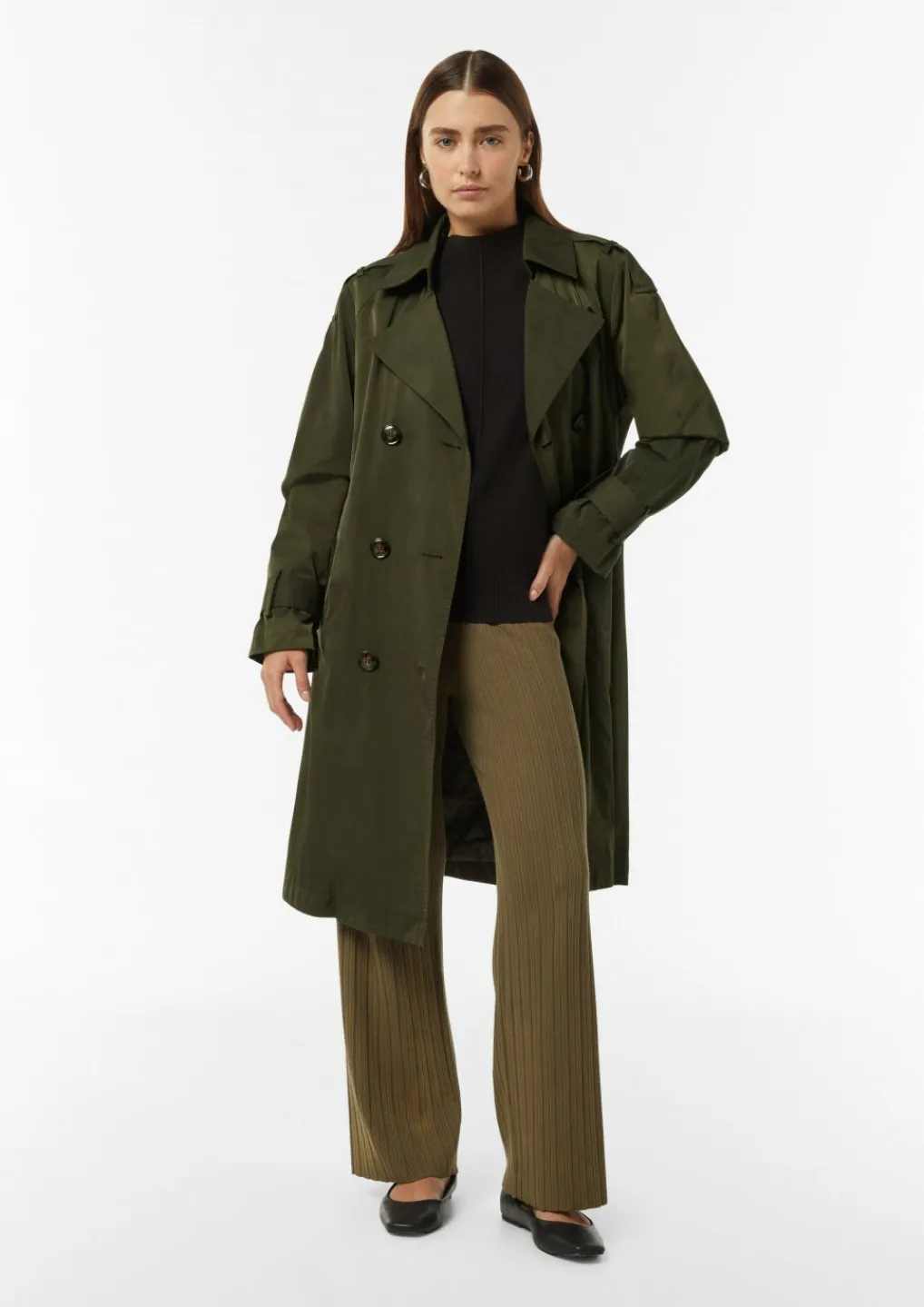 Doppelreihiger Trenchcoat aus Baumwollmix-Comma Outlet