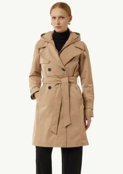 Doppelreihiger Trenchcoat mit gestepptem Innenfutter-Comma Online