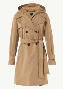 Doppelreihiger Trenchcoat mit gestepptem Innenfutter-Comma Online