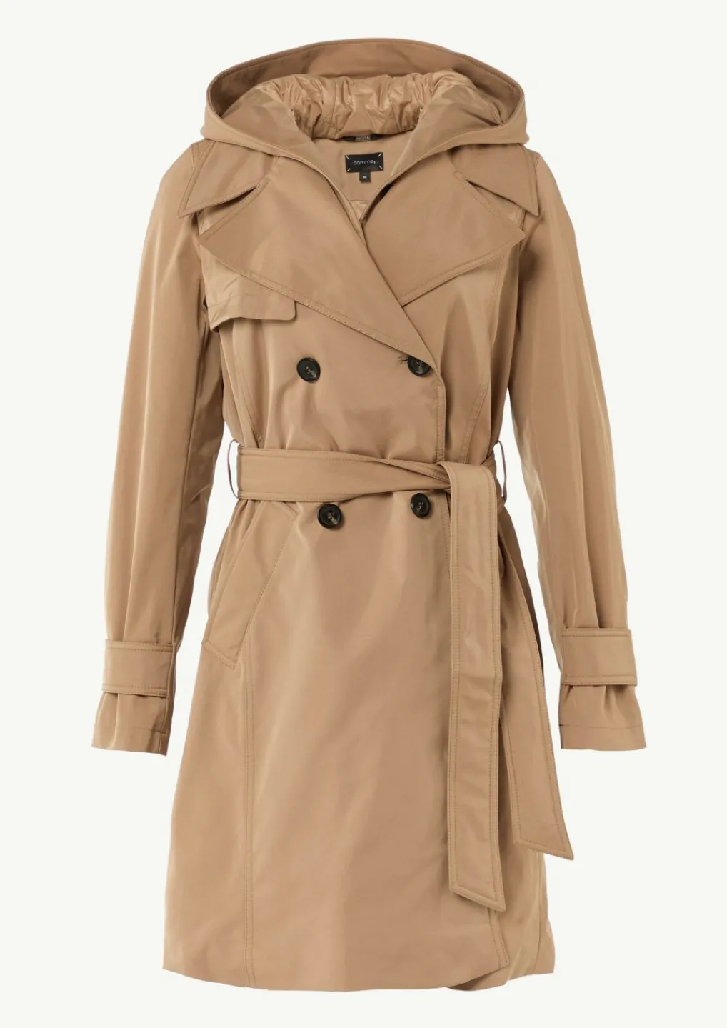 Doppelreihiger Trenchcoat mit gestepptem Innenfutter-Comma Online