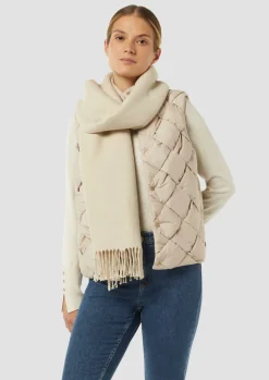 Doubleface-Schal mit Glitzereffekt und Fransen-Comma Discount