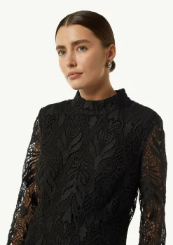 Edles Spitzenkleid mit Stehkragen-Comma New