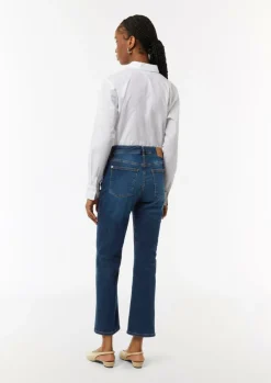 Elastische Ankle-Jeans mit leicht ausgestelltem Bein-Comma Hot