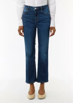 Elastische Ankle-Jeans mit leicht ausgestelltem Bein-Comma Hot