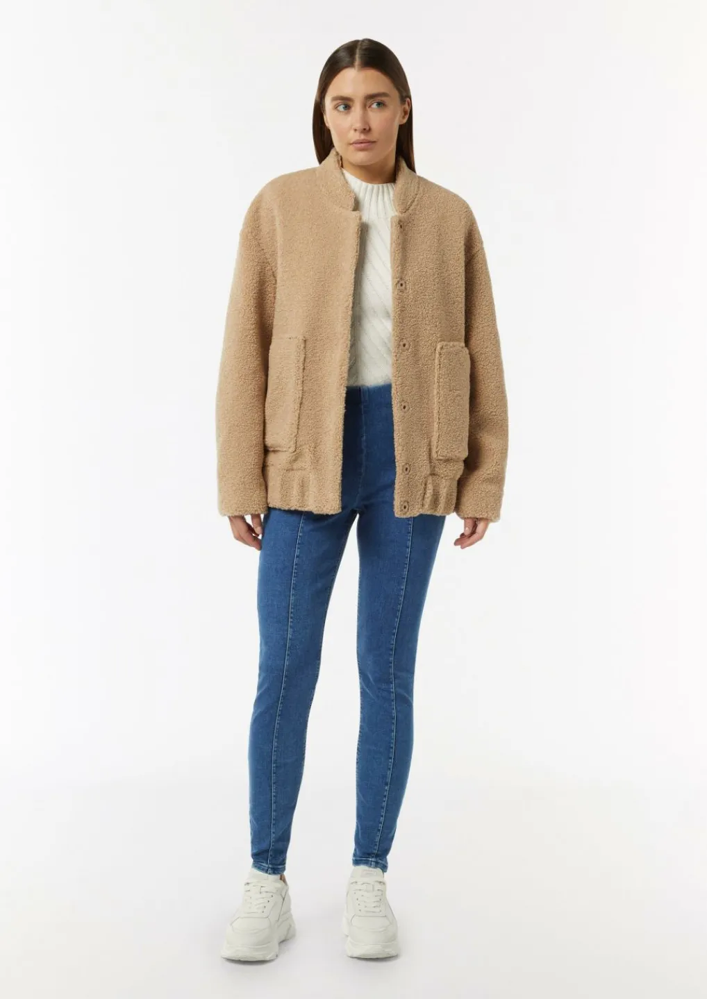 Elastische Jeggings mit Ziernähten-Comma Fashion