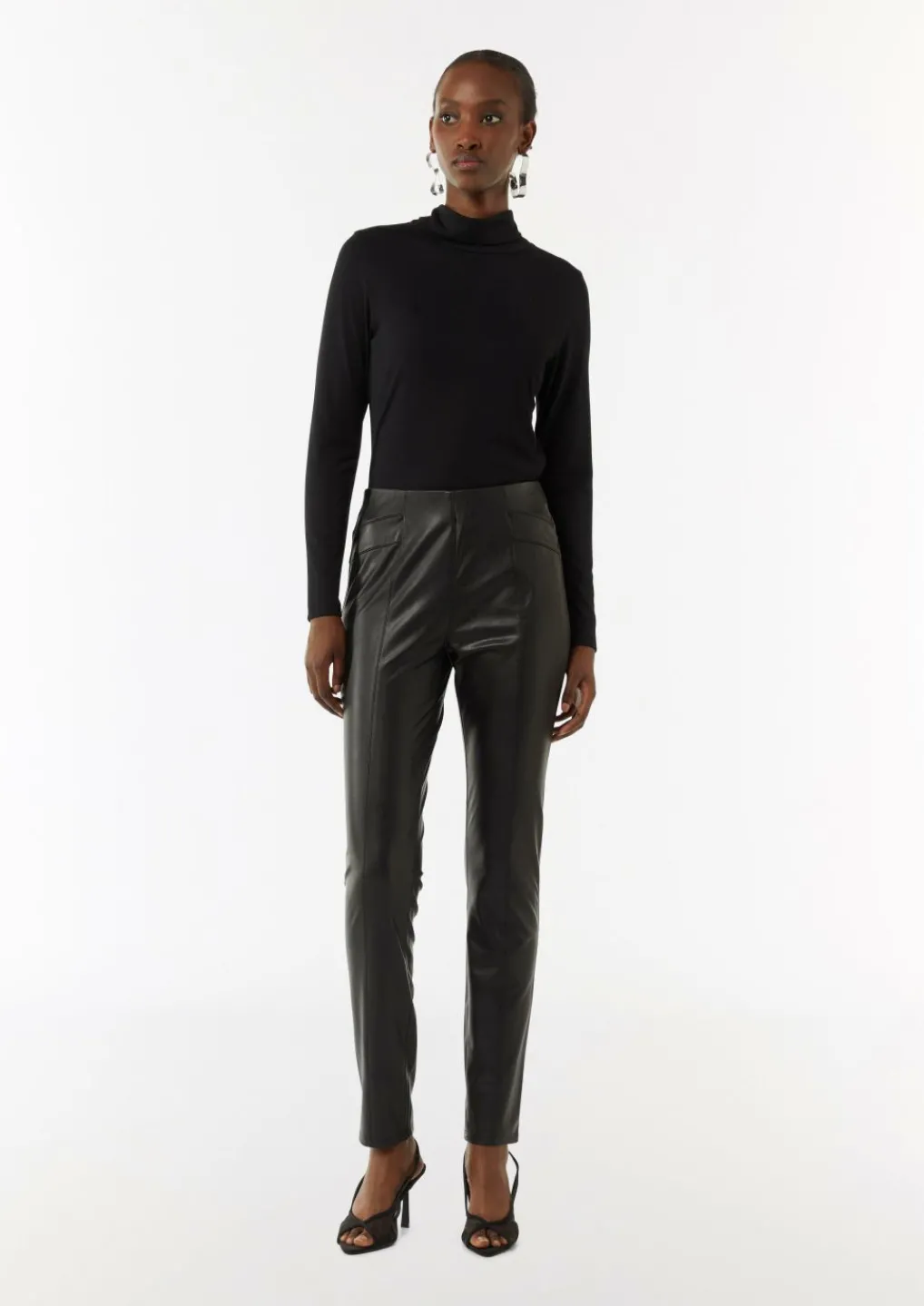 Elastische Leggings aus Lederimitat-Comma Online