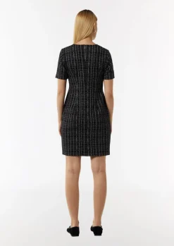 Elastisches Bouclé-Kleid mit Karomuster-Comma Online