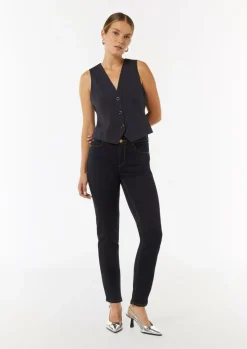 Elastische Slim-Leg-Jeans mit dunkler Waschung-Comma New