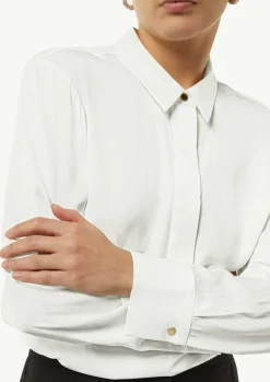 Elegante Satin-Bluse mit verdeckter Knopfleiste-Comma Online
